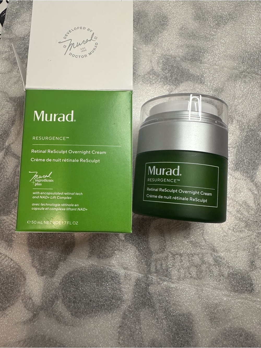 Murad Resurgence Overnight Cream - Green and Silver Packaging